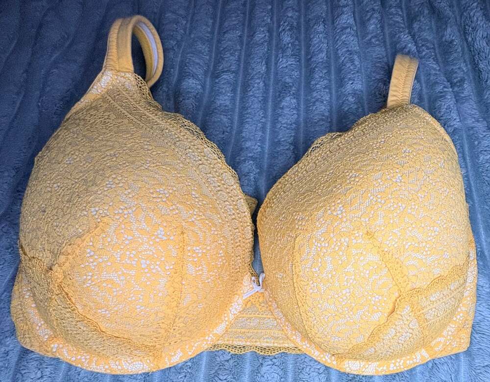 Cacique Yellow Lace Underwire Bra Size 42DD